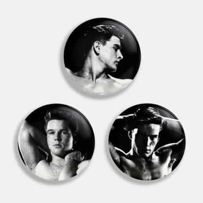 Vintage Beefcake Button Trio #2