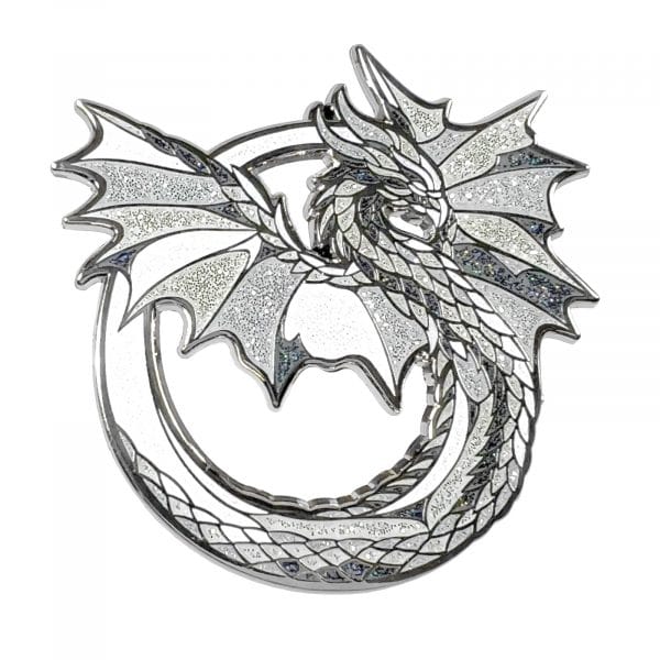 The Crystal Dragon hard enamel pin exclusive from The Retrograph
