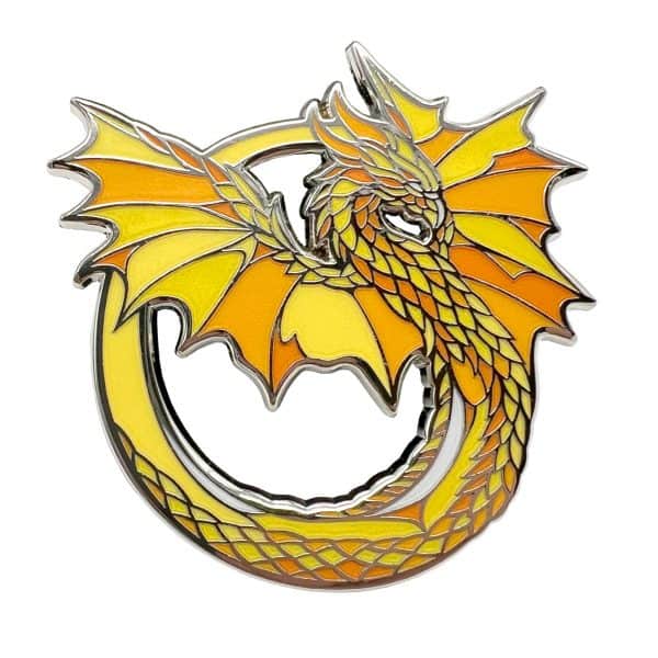 The Ember Dragon hard enamel pin exclusive from The Retrograph
